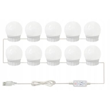 10 LED lempučių rinkinys HOLLYWOOD veidrodžiui