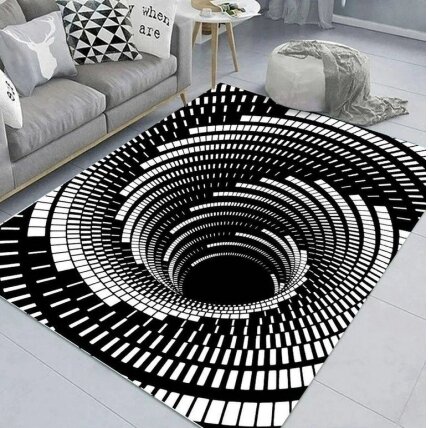 3D Kilimėlis Black-White 120x160 3D Kilimėlis Black-White 120x160