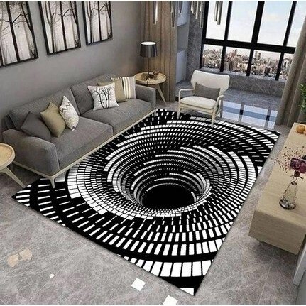 3D Kilimėlis Black-White 120x160 2 3D Kilimėlis Black-White 120x160 2