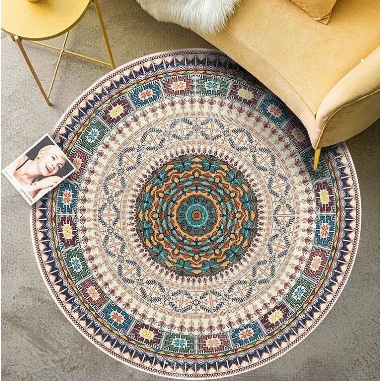 Apvalus kilimas vintažinio stiliaus VINTAGE 120x120cm Apvalus kilimas vintažinio stiliaus VINTAGE 120x120cm