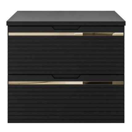 ARTEMIS60, pakabinamas vonios baldų komplektas su LED veidrodžiu, praustuvu ir auksiniu maišytuvu, juodas matinis 2 ARTEMIS60, pakabinamas vonios baldų komplektas su LED veidrodžiu, praustuvu ir auksiniu maišytuvu, juodas matinis 2