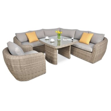 Baldų komplektas Atena Dining Beige + fotelis