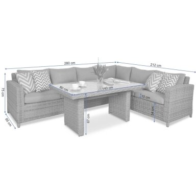 Baldų komplektas BERGAMO DINING beige