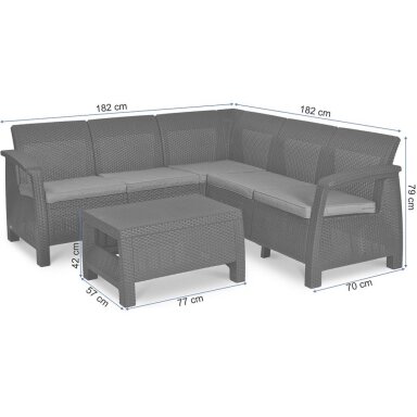 Baldų komplektas CORFU RELAX SET graphite