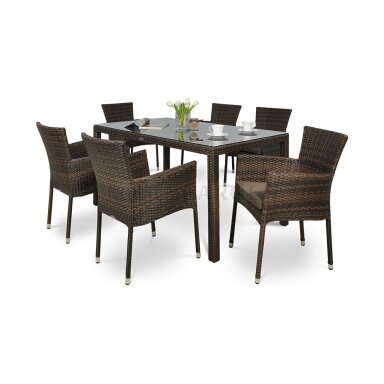 Baldų komplektas LERIDA/TORINO 6+1 modern brown
