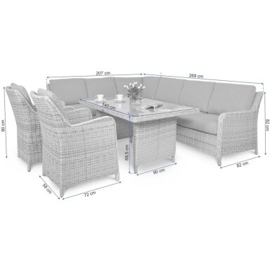 Baldų komplektas MARYLAND DINING beige