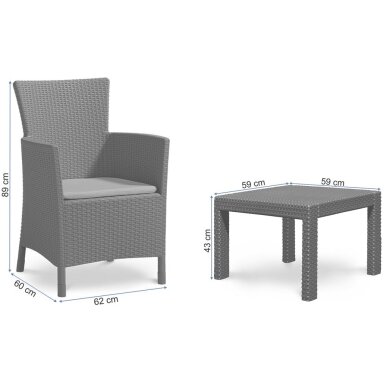 Baldų komplektas ROSARIO BALCONY SET graphite