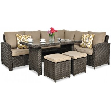 Baldų komplektas SANTANA DINING brown