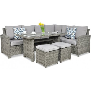 Baldų komplektas SANTANA DINING modern grey