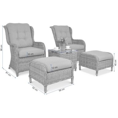 Baldų komplektas SIENNA DUO white grey