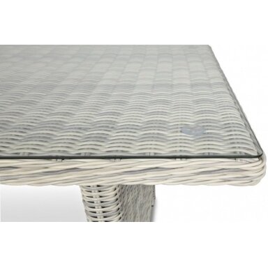 Baldų komplektas TRIVENTO 3 DINING + pufai white grey