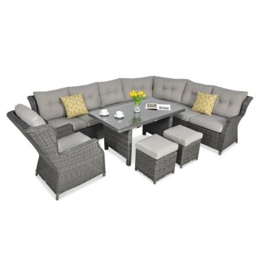 Baldų komplektas Trivento Dining Dark Grey