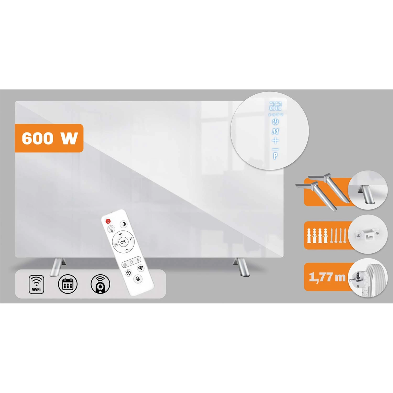 Berdsen984 600 W infraraudonųjų spindulių šildytuvas su WiFi, nuotolinio valdymo pulteliu ir Tuya Smart programėle, balta 11 Berdsen984 600 W infraraudonųjų spindulių šildytuvas su WiFi, nuotolinio valdymo pulteliu ir Tuya Smart programėle, balta 11