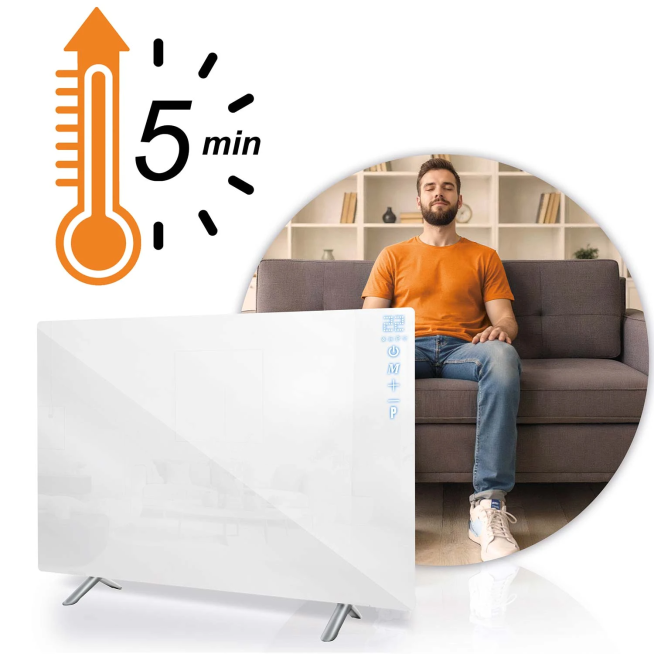 Berdsen984 600 W infraraudonųjų spindulių šildytuvas su WiFi, nuotolinio valdymo pulteliu ir Tuya Smart programėle, balta 7
