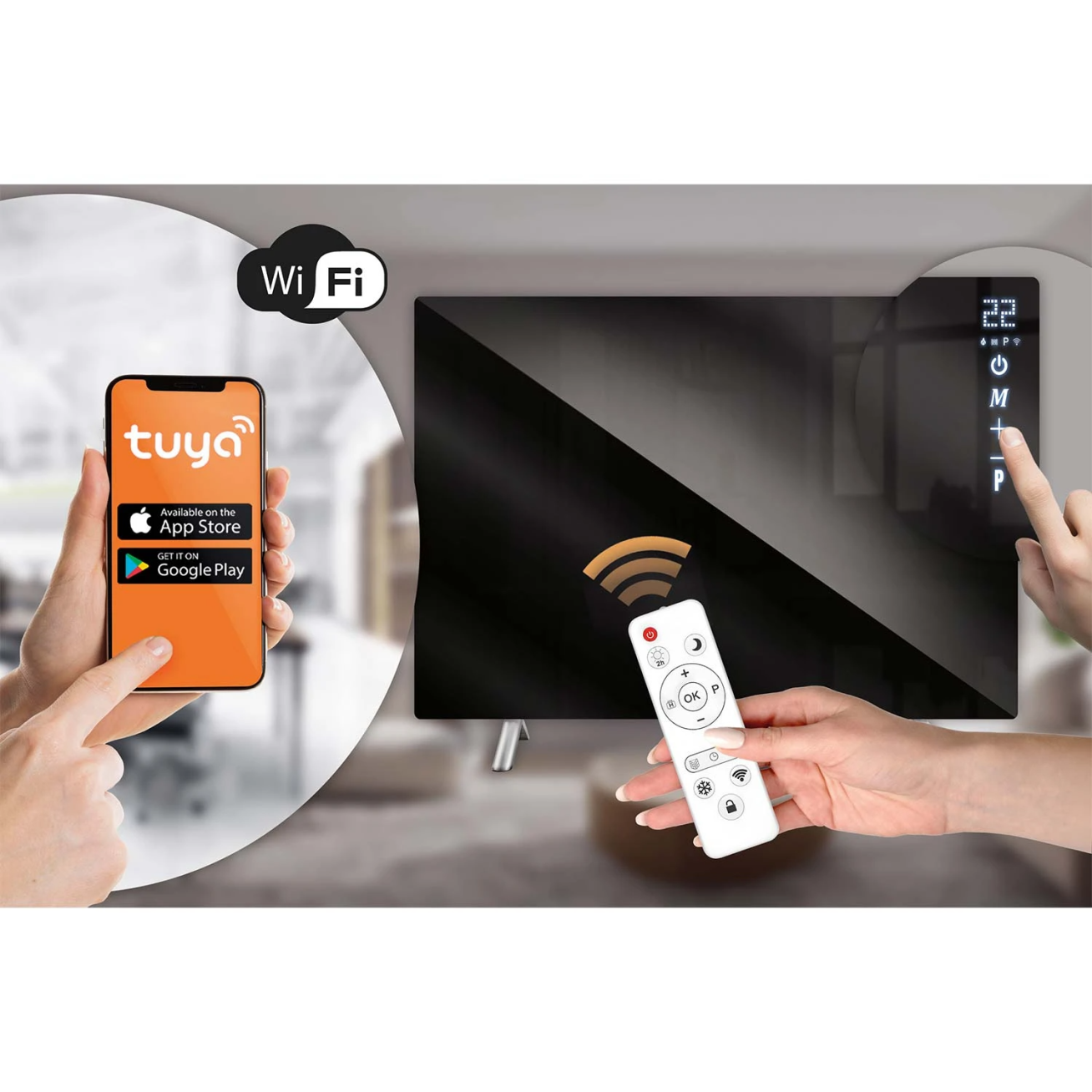 Berdsen984 600 W infraraudonųjų spindulių šildytuvas su WiFi, nuotolinio valdymo pulteliu ir Tuya Smart programėle, juoda 6 Berdsen984 600 W infraraudonųjų spindulių šildytuvas su WiFi, nuotolinio valdymo pulteliu ir Tuya Smart programėle, juoda 6