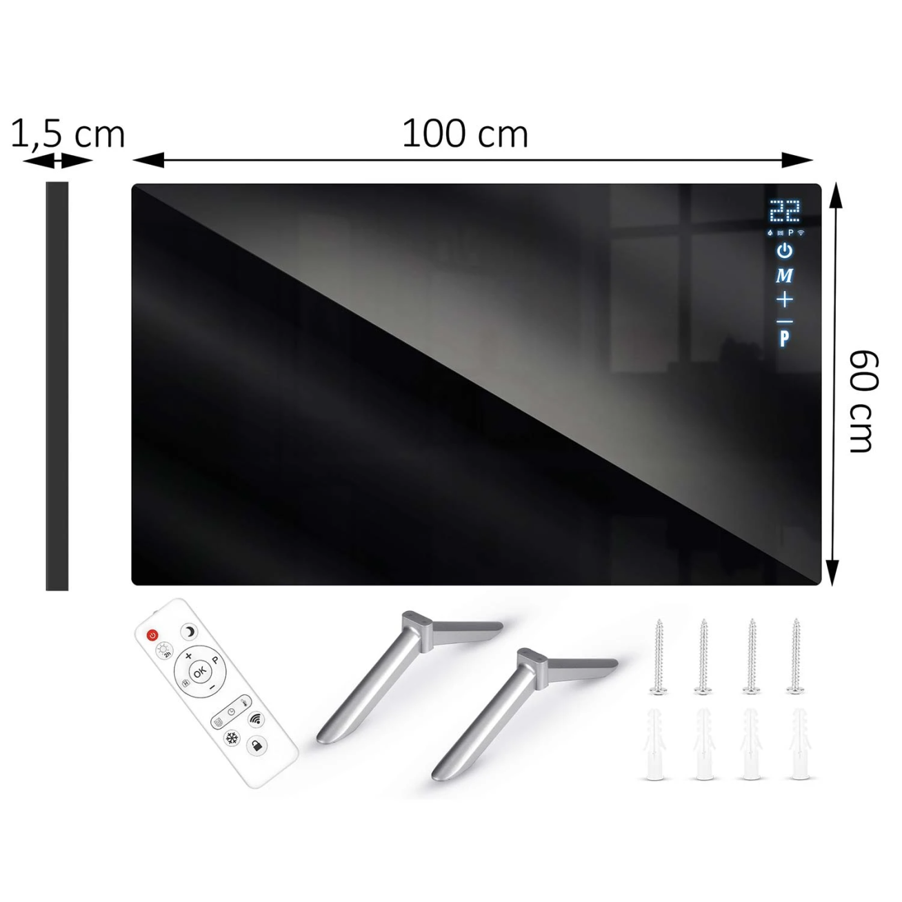 Berdsen984 600 W infraraudonųjų spindulių šildytuvas su WiFi, nuotolinio valdymo pulteliu ir Tuya Smart programėle, juoda 2