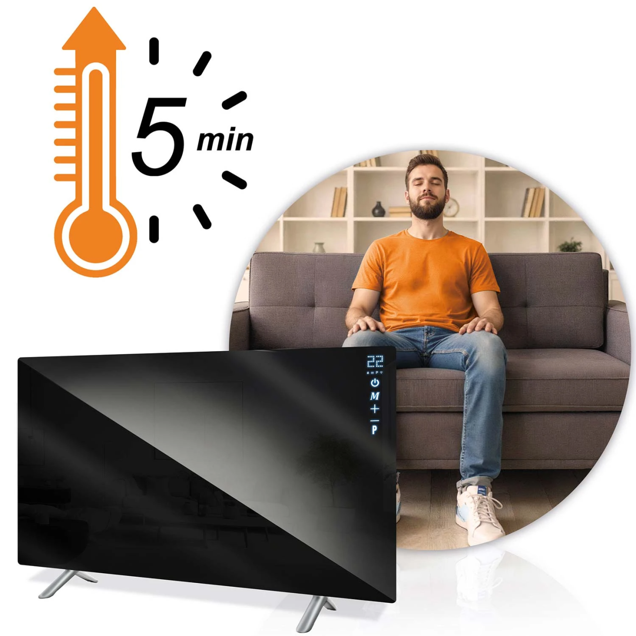 Berdsen985 720 W infraraudonųjų spindulių šildytuvas su WiFi, nuotolinio valdymo pulteliu ir Tuya Smart programėle, juoda 7