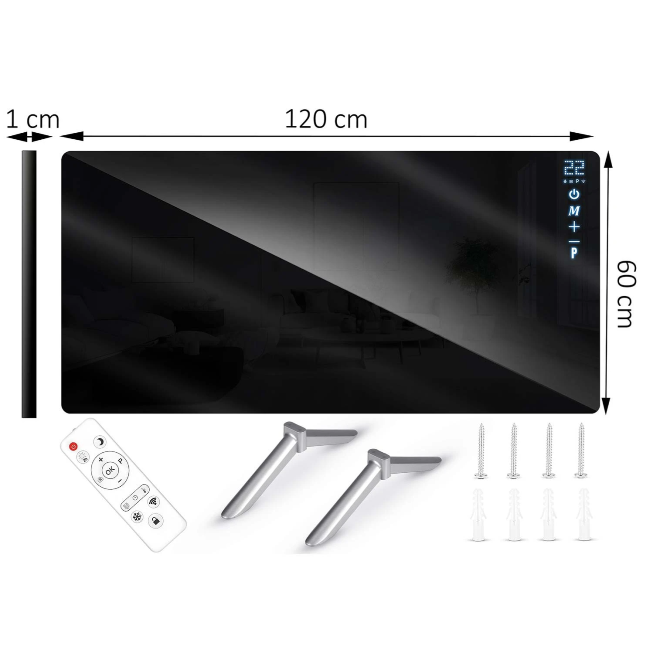 Berdsen985 720 W infraraudonųjų spindulių šildytuvas su WiFi, nuotolinio valdymo pulteliu ir Tuya Smart programėle, juoda 2
