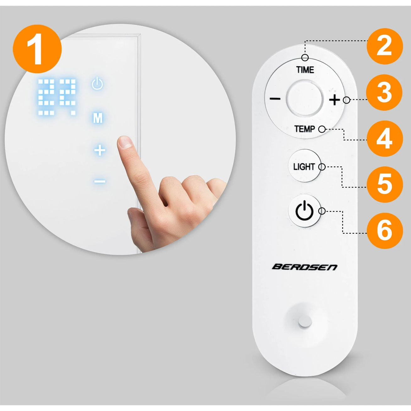 Berdsen987 800 W infraraudonųjų spindulių šildytuvas su WiFi, nuotolinio valdymo pulteliu ir Tuya Smart programėle 11