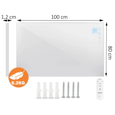 Berdsen987 800 W infraraudonųjų spindulių šildytuvas su WiFi, nuotolinio valdymo pulteliu ir Tuya Smart programėle