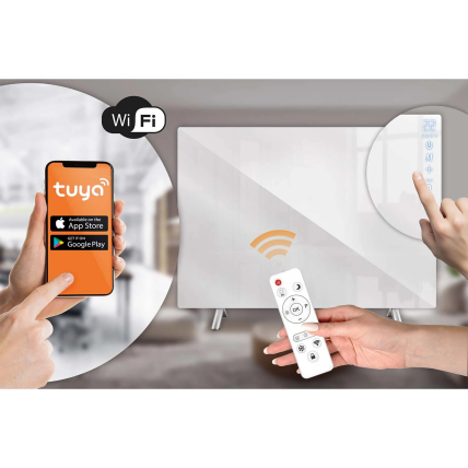 Berdsen984 600 W infraraudonųjų spindulių šildytuvas su WiFi, nuotolinio valdymo pulteliu ir Tuya Smart programėle, balta 2