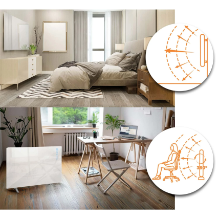 Berdsen984 600 W infraraudonųjų spindulių šildytuvas su WiFi, nuotolinio valdymo pulteliu ir Tuya Smart programėle, balta 9