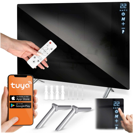 Berdsen984 600 W infraraudonųjų spindulių šildytuvas su WiFi, nuotolinio valdymo pulteliu ir Tuya Smart programėle, juoda 11