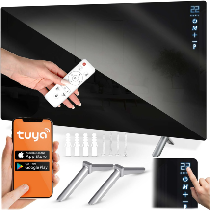Berdsen985 720 W infraraudonųjų spindulių šildytuvas su WiFi, nuotolinio valdymo pulteliu ir Tuya Smart programėle, juoda 11
