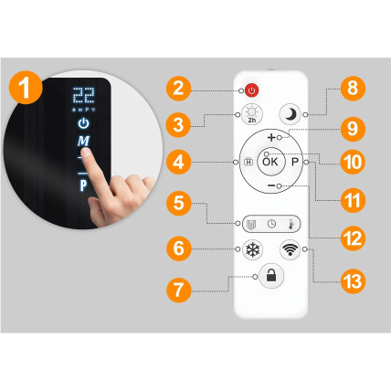 Berdsen985 720 W infraraudonųjų spindulių šildytuvas su WiFi, nuotolinio valdymo pulteliu ir Tuya Smart programėle, juoda 6