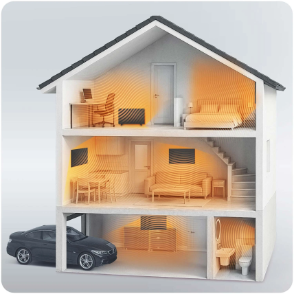Berdsen985 720 W infraraudonųjų spindulių šildytuvas su WiFi, nuotolinio valdymo pulteliu ir Tuya Smart programėle, juoda 8 Berdsen985 720 W infraraudonųjų spindulių šildytuvas su WiFi, nuotolinio valdymo pulteliu ir Tuya Smart programėle, juoda 8