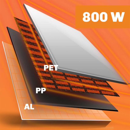 Berdsen986 800 W infraraudonųjų spindulių šildytuvas su Carbon Crystal technologija, balta 11