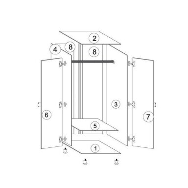 Biuro spinta drabužiams S59 White