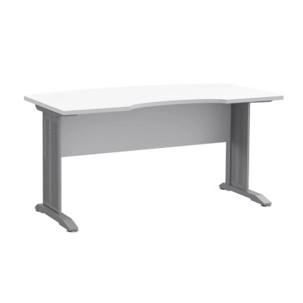 Biuro stalas su metalinėmis kojelėmis S73 White