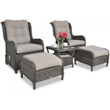 Fotelių komplektas SIENNA DUO PREMIUM dark grey
