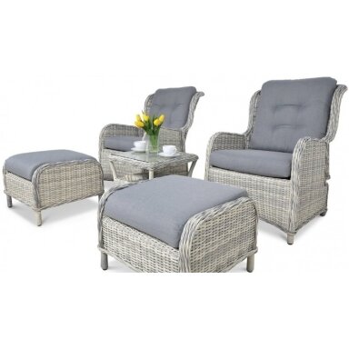 Fotelių komplektas SIENNA DUO PREMIUM white grey
