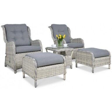Fotelių komplektas SIENNA DUO PREMIUM white grey
