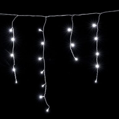 Girlianda varvekliai 500 LED 19 m šaltai baltos spalvos Girlianda varvekliai 500 LED 19 m šaltai baltos spalvos