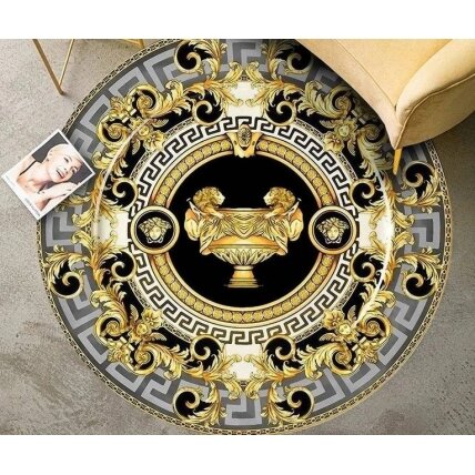 GLAMOUR stiliaus apvalus kilimėlis 120x120 GLAMOUR stiliaus apvalus kilimėlis 120x120
