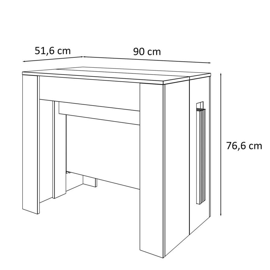 Išskleidžiamas stalas-konsolė PLUS, baltas matinis 5