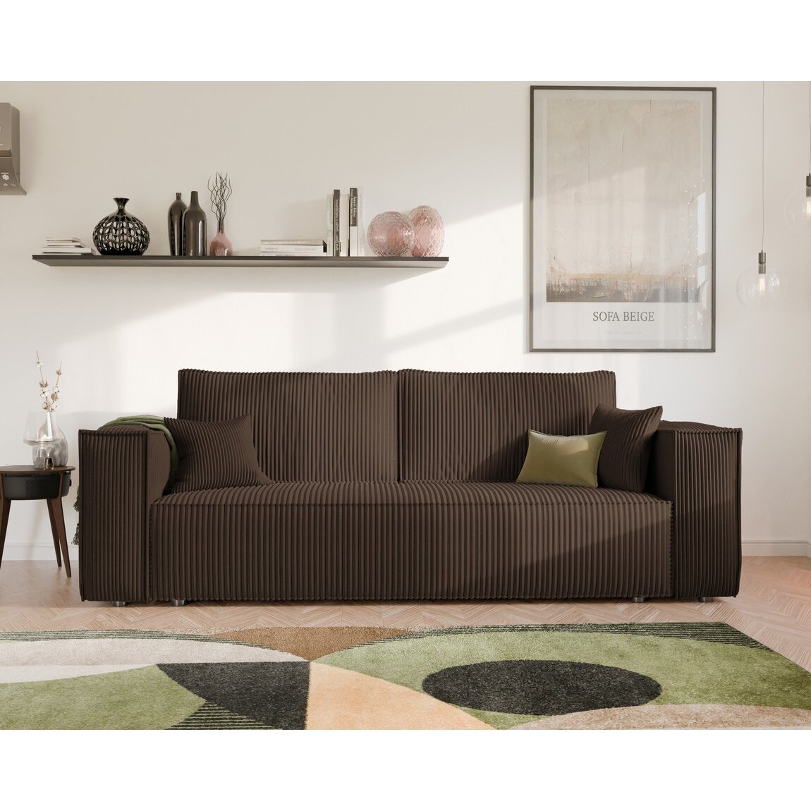 Minkšta kanapa sofa BALI su miego funkcija ir patalynės dėže Spalva: Poso 06 (Ruda) 3
