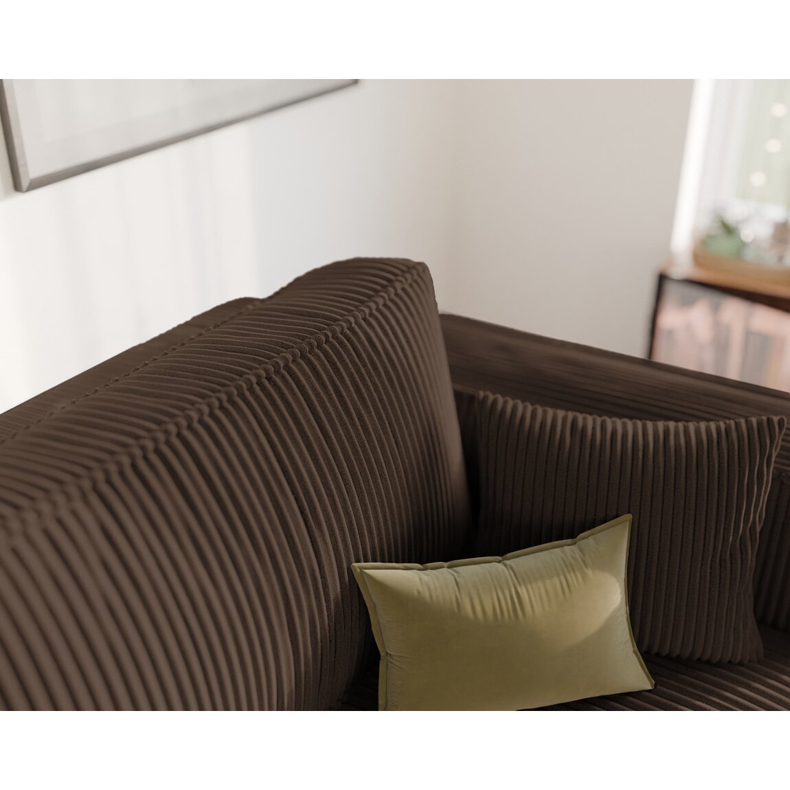 Minkšta kanapa sofa BALI su miego funkcija ir patalynės dėže Spalva: Poso 06 (Ruda) 4