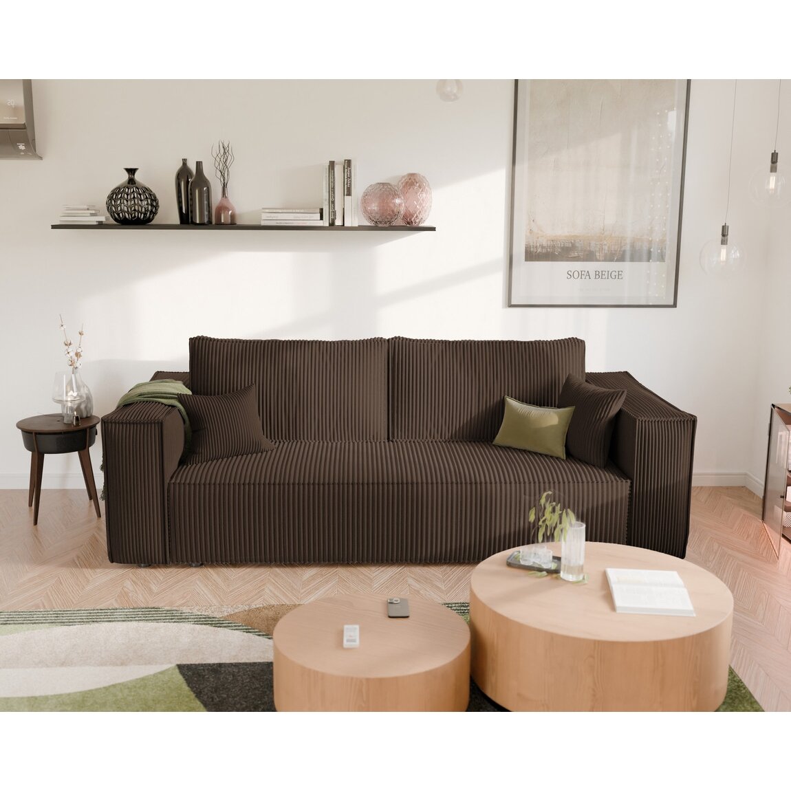 Minkšta kanapa sofa BALI su miego funkcija ir patalynės dėže Spalva: Poso 06 (Ruda) 6