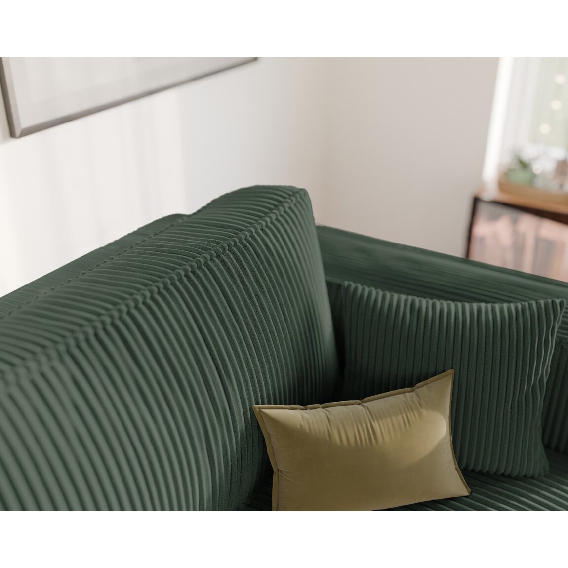Minkšta kanapa sofa BALI su miego funkcija ir patalynės dėže Spalvos: Poso 14 (Butelių žalia) 4