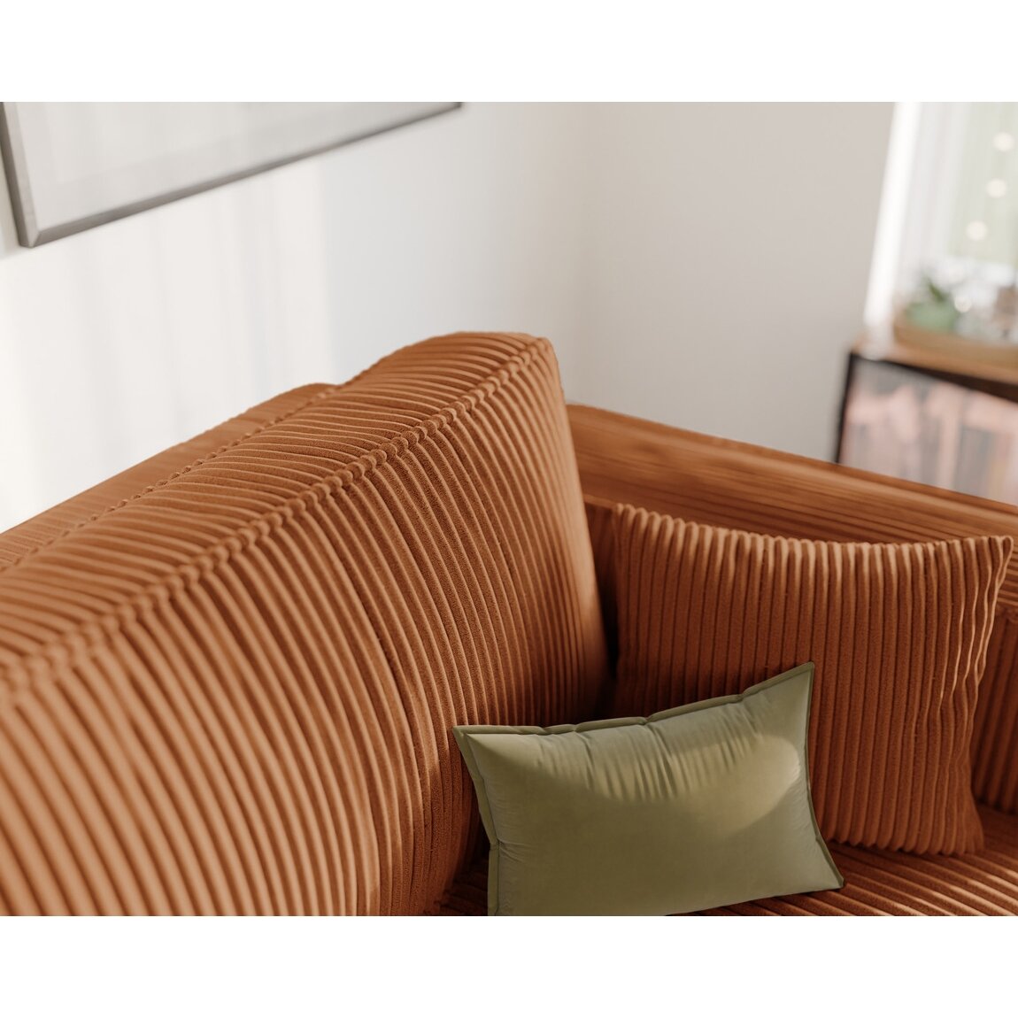 Minkšta kanapa sofa BALI su miego funkcija ir patalynės dėže Spalvos: Poso 40 (Oranžinė) 3