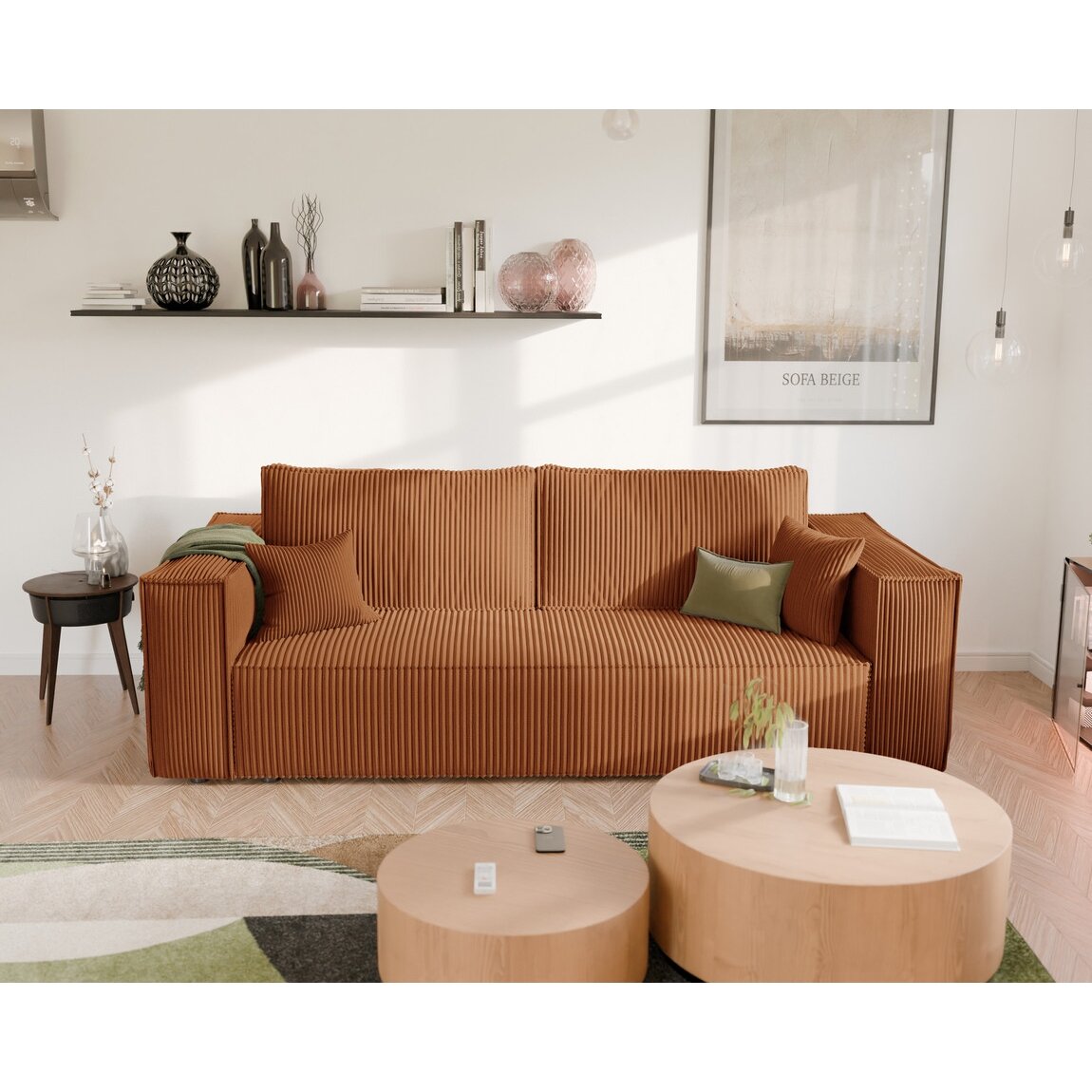Minkšta kanapa sofa BALI su miego funkcija ir patalynės dėže Spalvos: Poso 40 (Oranžinė) 4