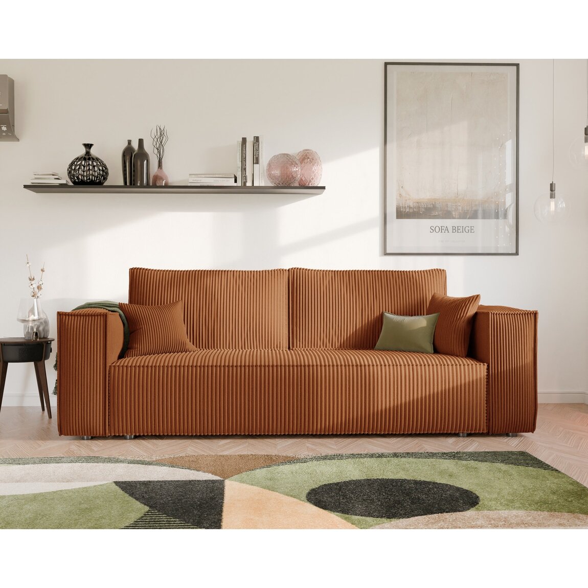 Minkšta kanapa sofa BALI su miego funkcija ir patalynės dėže Spalvos: Poso 40 (Oranžinė) 6