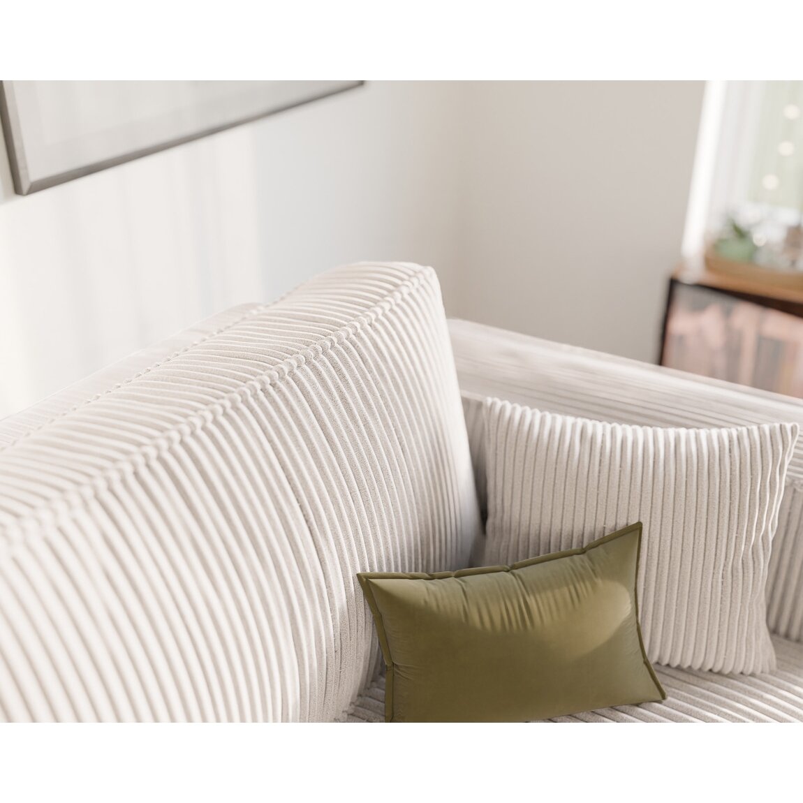 Minkšta sofa-lova BALI su miego funkcija ir patalynės dėže Spalvos: Poso 100 (Kreminė) 4