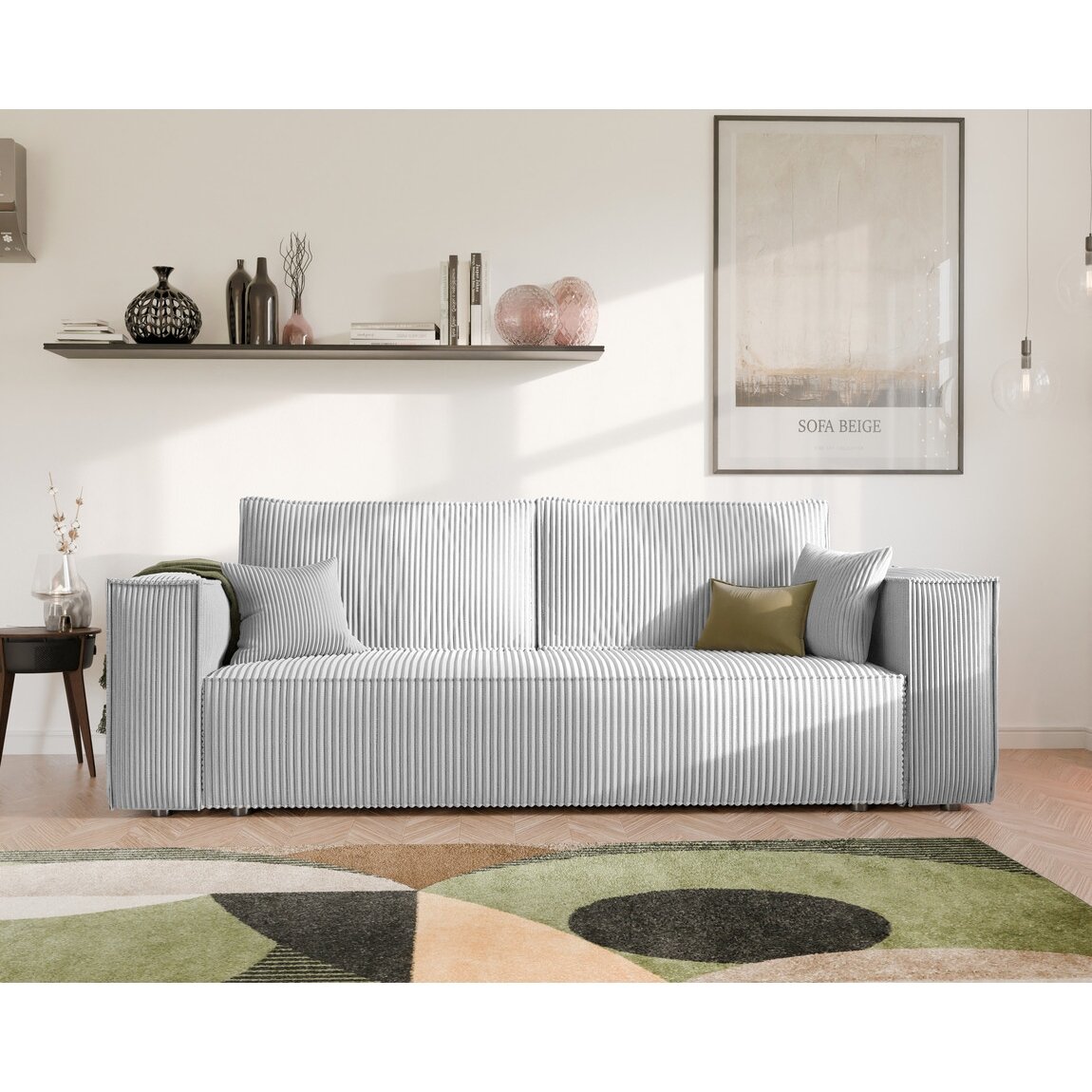 Minkšta sofa BALI su miegama funkcija ir patalynės dėže Spalvos: Poso 110 (Šviesiai pilka) 3
