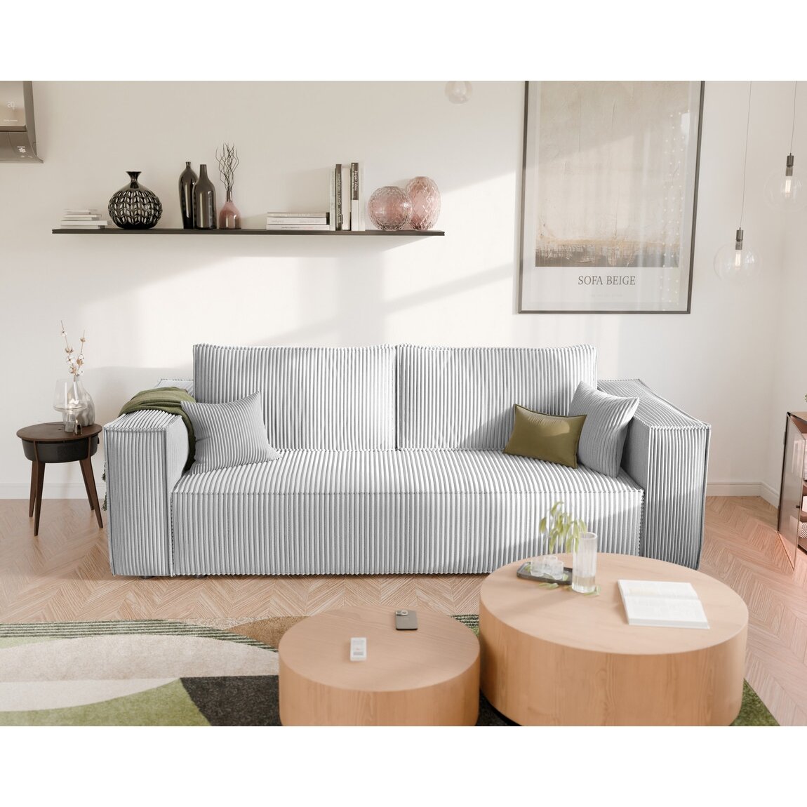 Minkšta sofa BALI su miegama funkcija ir patalynės dėže Spalvos: Poso 110 (Šviesiai pilka) 6