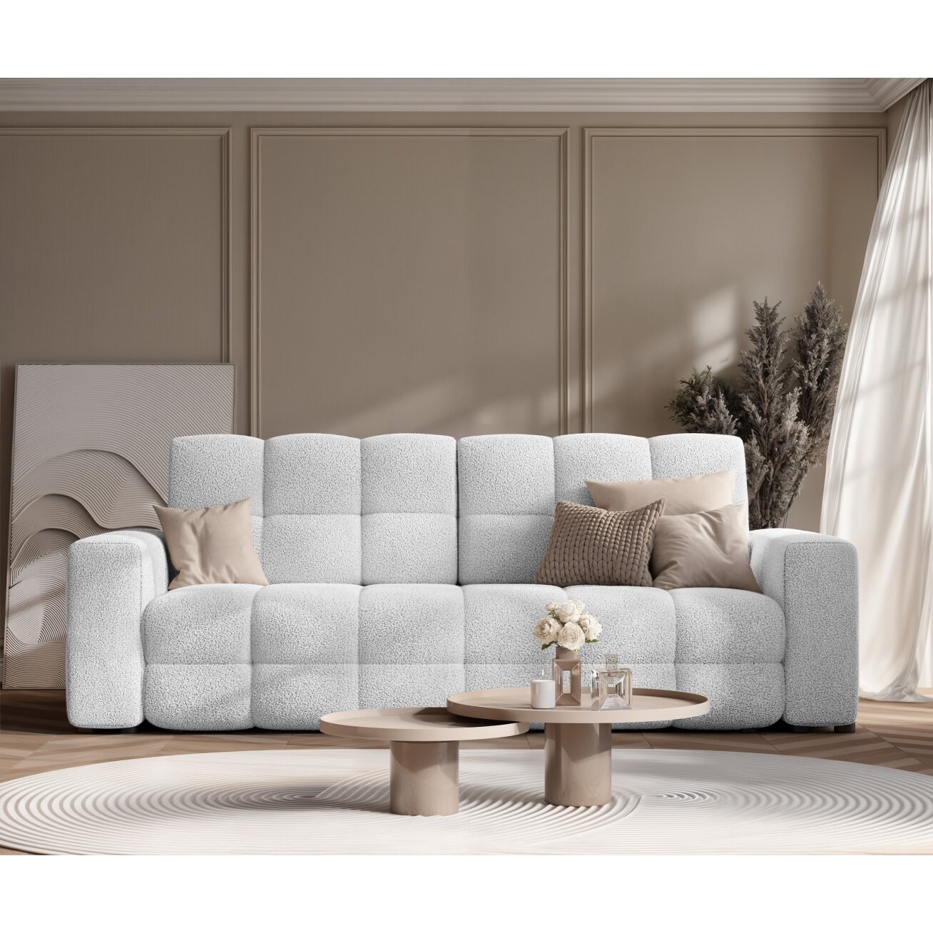 Trivietė išskleidžiama sofa MOLLY su patalynės dėže Spalvos: Quelle 83 (Šviesiai pilka) 1 Trivietė išskleidžiama sofa MOLLY su patalynės dėže Spalvos: Quelle 83 (Šviesiai pilka) 1